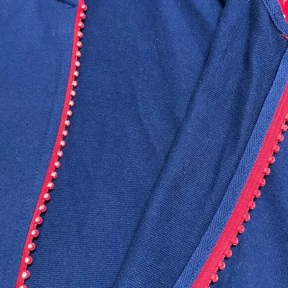 Quacker Factory Knit Jacket Sz Small Hooded Lightweight Soft Rhinestones Zip - Picture 5 of 7